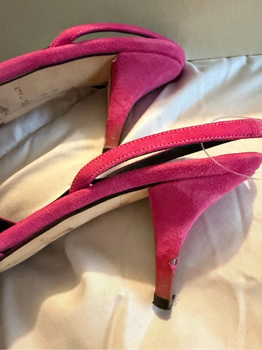 Kate Spade Bree Fuschia Suede Kitten Heel Sandals